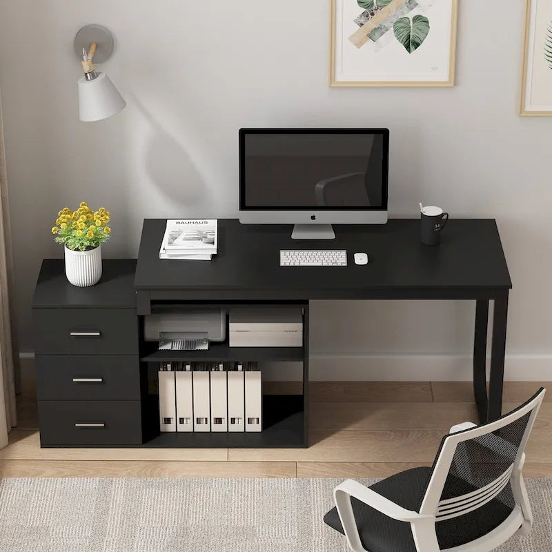 55 L Shaped Desk Writing Computer Desk Storage Workstation 5 Colors