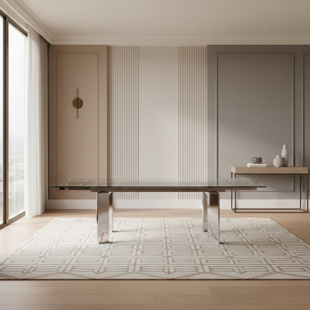 Casabianca Home Euphoria Collection Glass Dining Table