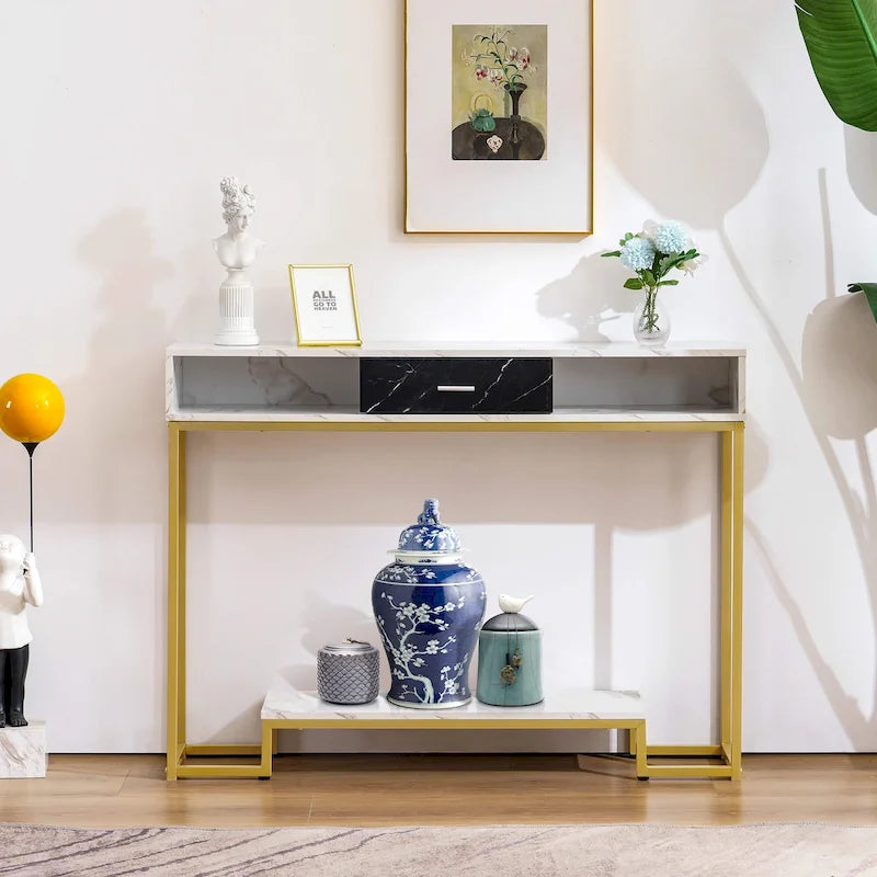 Console Table, Entryway Table with Shoe Storage, Narrow Long Sofa Table