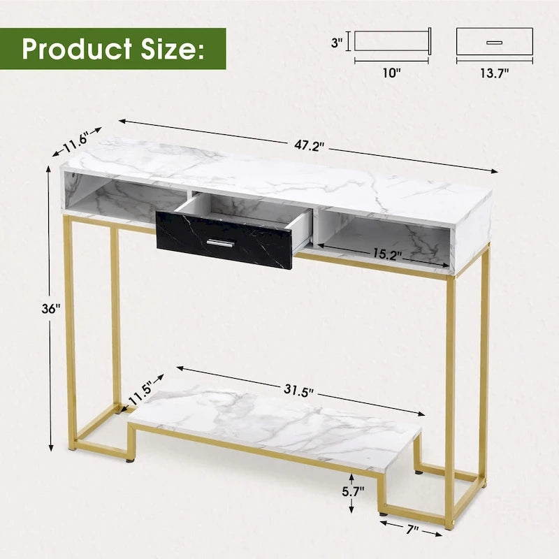 Console Table, Entryway Table with Shoe Storage, Narrow Long Sofa Table