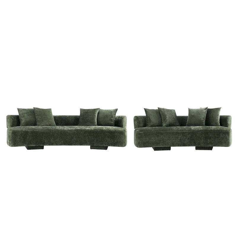 Manhattan Comfort 2 Piece Modern Verandah Chenille Multi Sofa Set